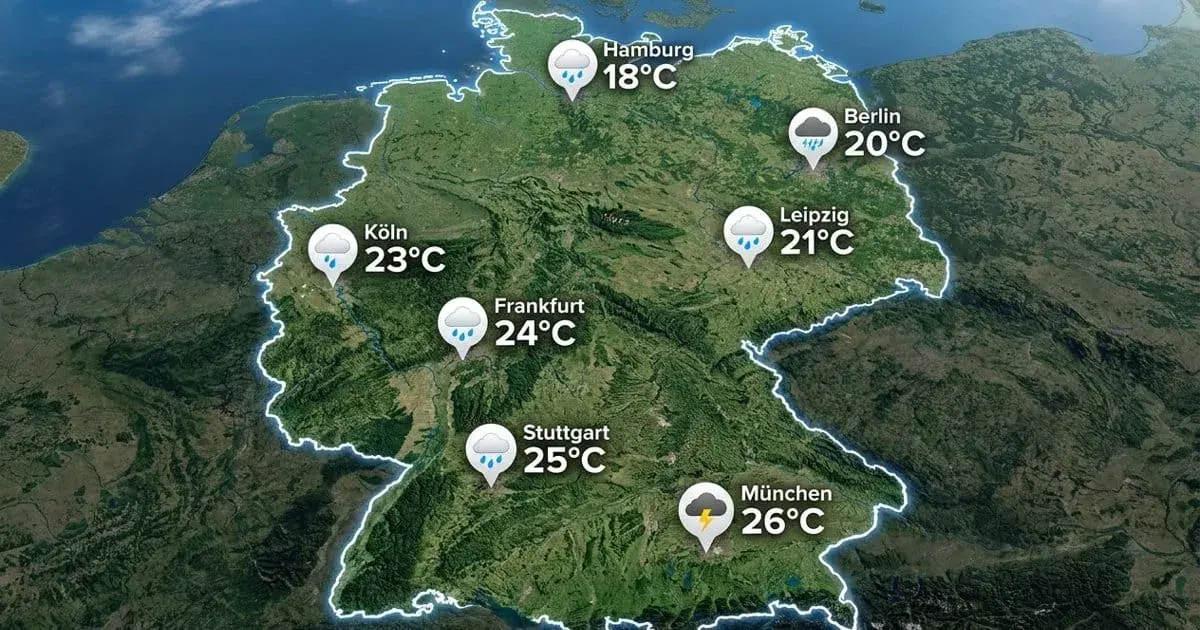 Regen und Gewitter in Deutschland