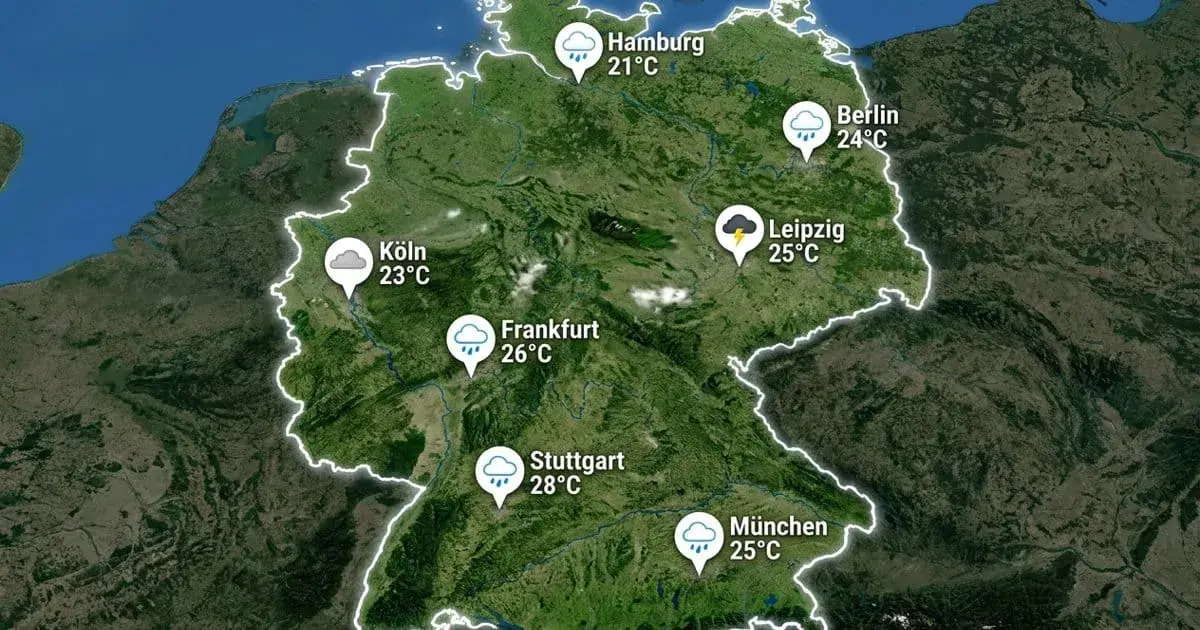 Regenreicher Tag in Deutschland