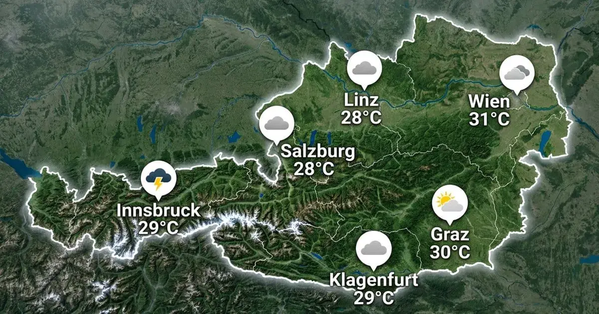 Österreich: warm, teils Gewitter