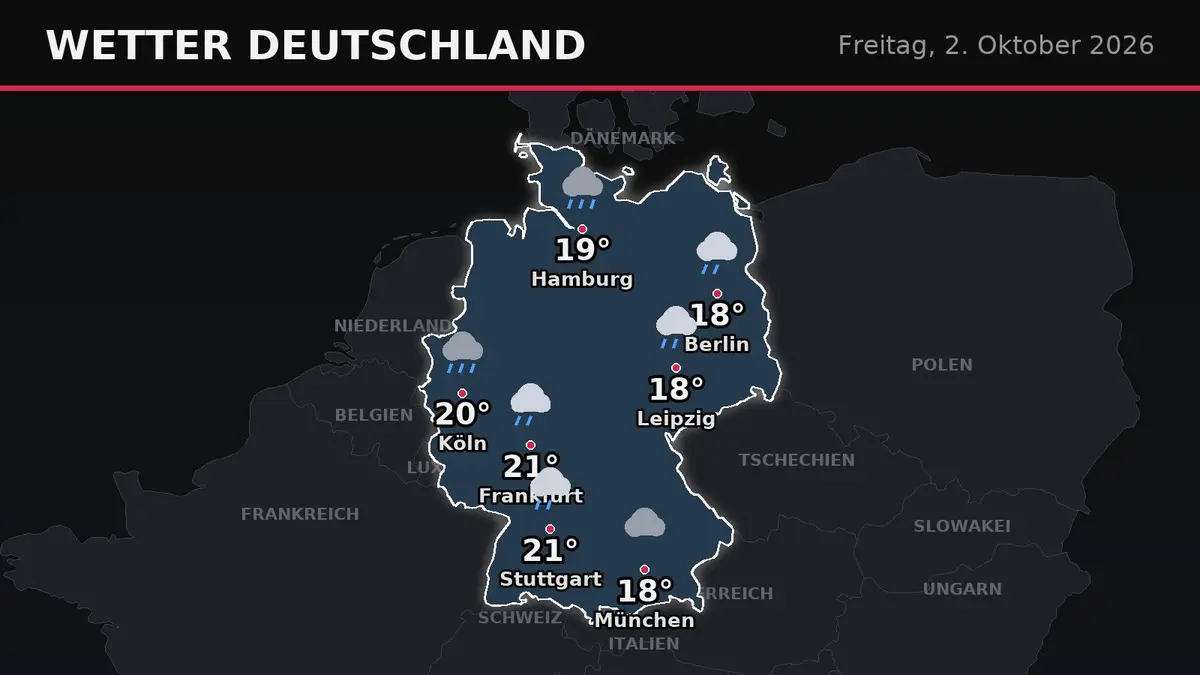Regenfreitag: Köln und Hamburg trifft es am nassesten