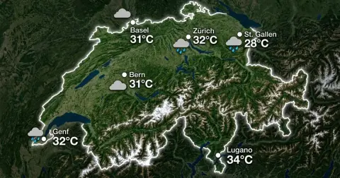 Schweiz: warm, teils Schauer