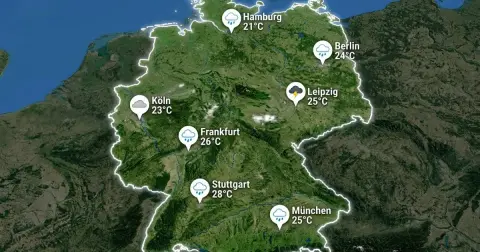 Regenreicher Tag in Deutschland
