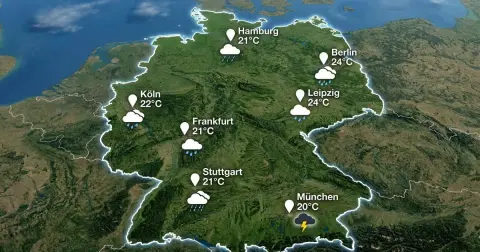 Regen und Gewitter in Deutschland