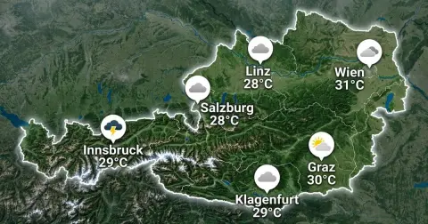 Österreich: warm, teils Gewitter