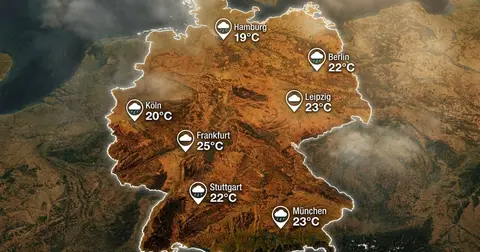 Deutschland: Regen und Wolken