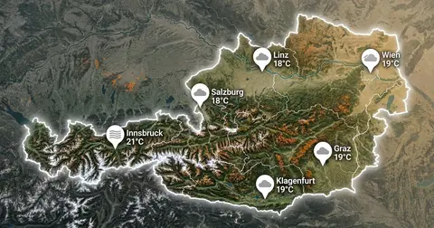 Österreich: bedeckt, teils Nebel