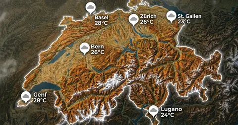 Schweiz: mild und bedeckt