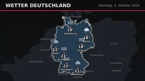 Deutschland: Nebel am Samstag, kaum Regen