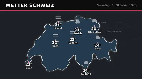 Schweiz: Trocken und mild, bis 24 Grad