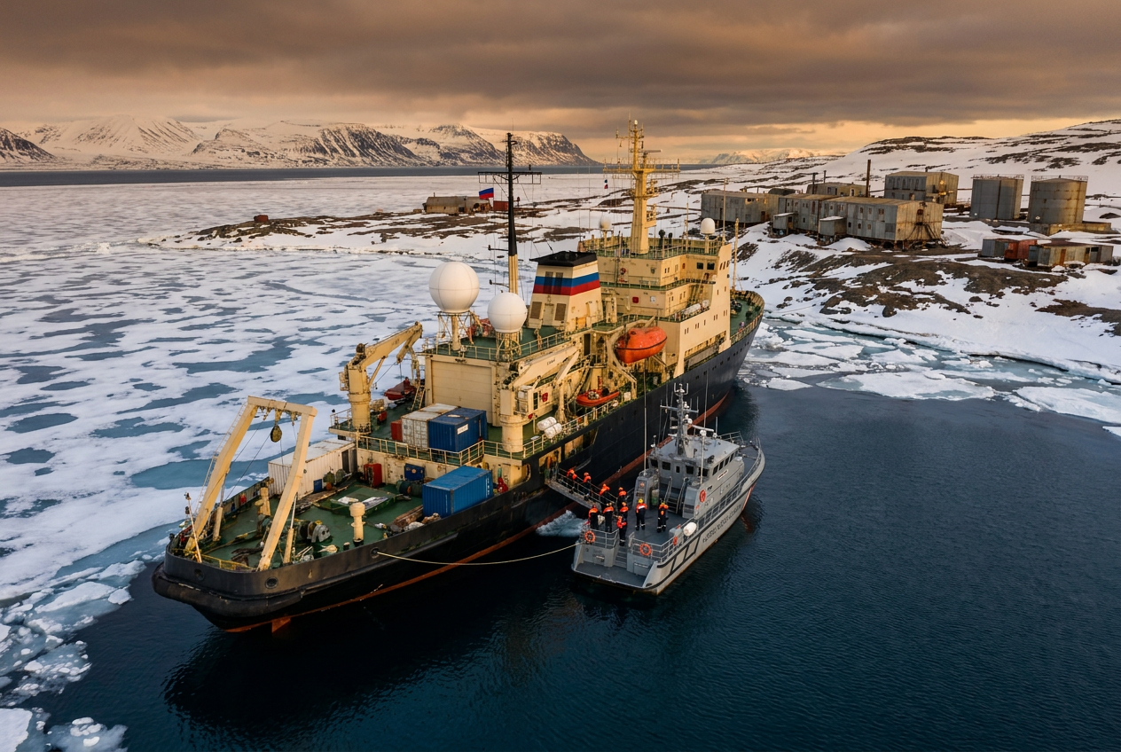 Russenschiff in Arktis gestoppt