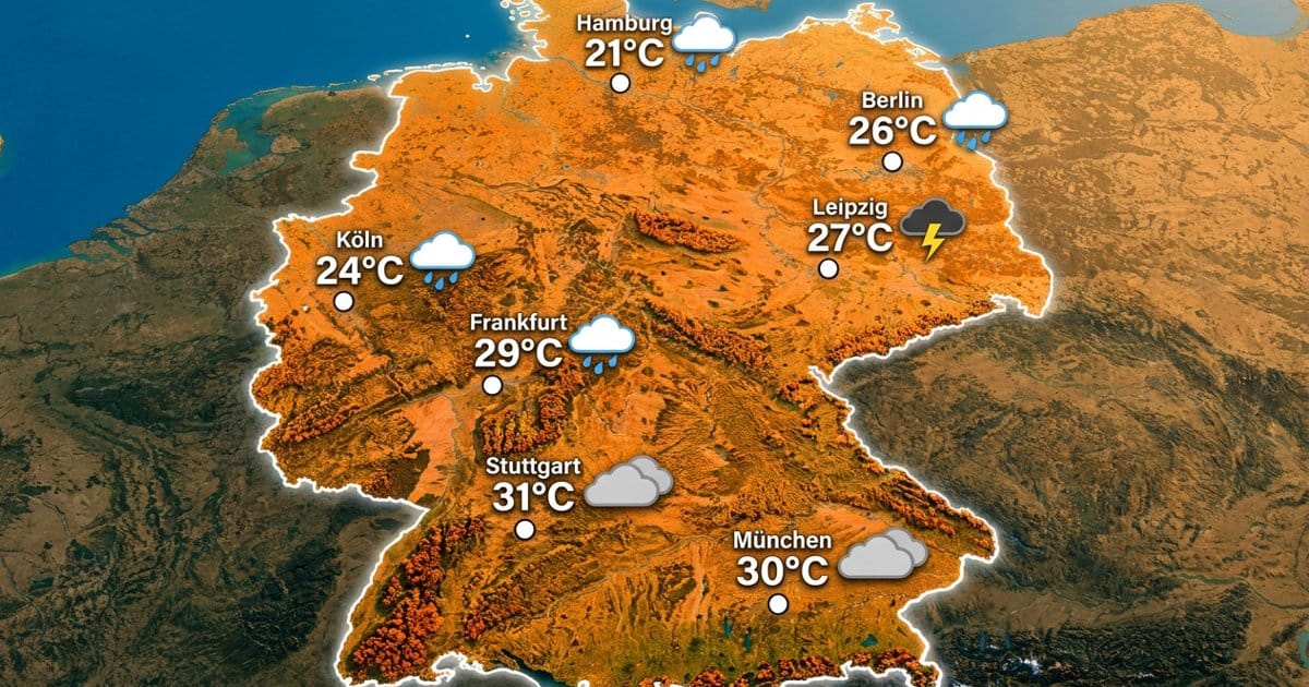 Deutschland: Regen und Wolken