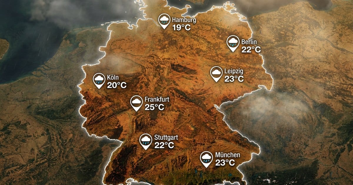 Deutschland: Regen und Wolken
