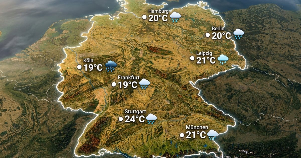Regenreicher Sonntag in Deutschland