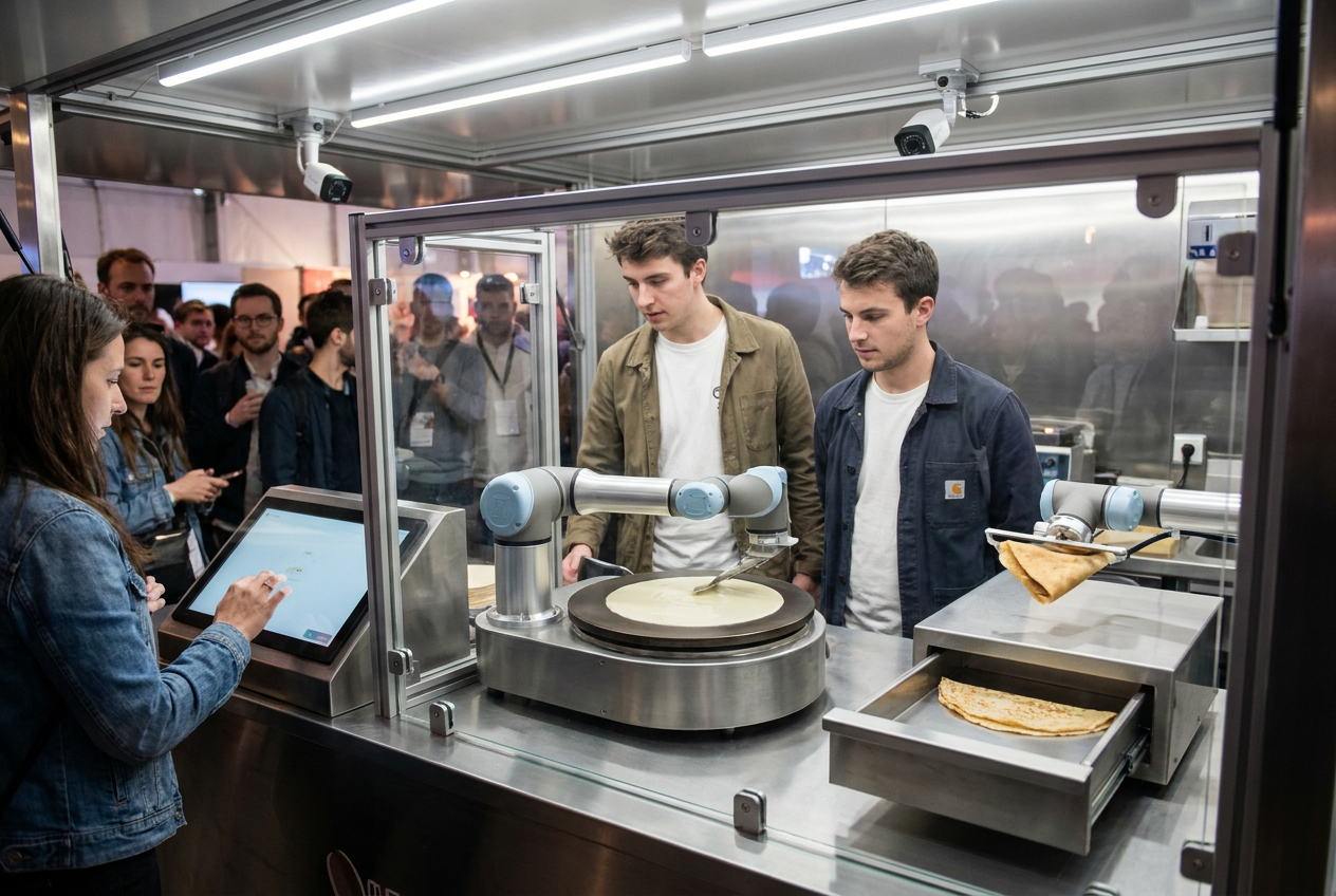 Basler Roboter backt Crêpes