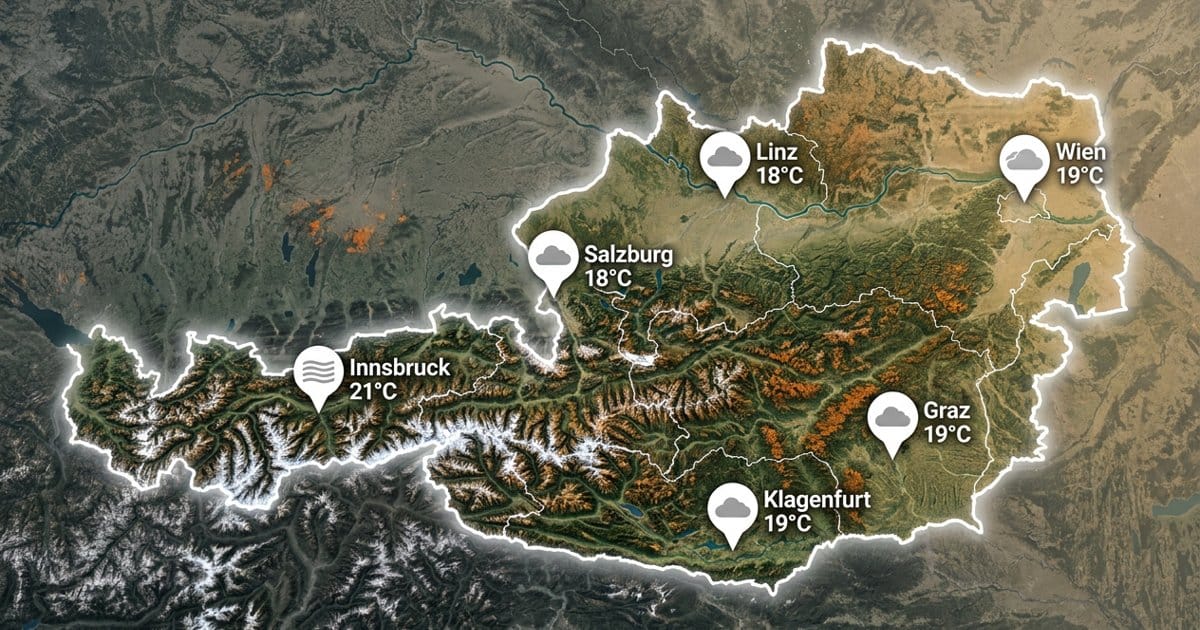 Österreich: bedeckt, teils Nebel