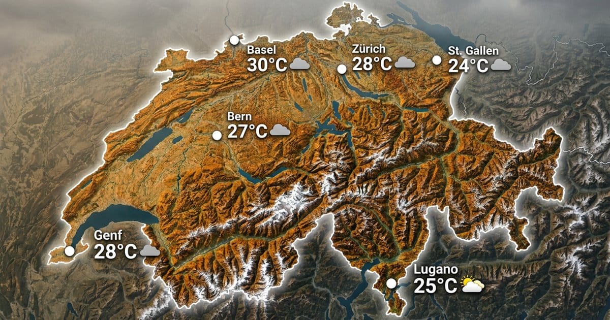 Schweiz: warm und oft bedeckt